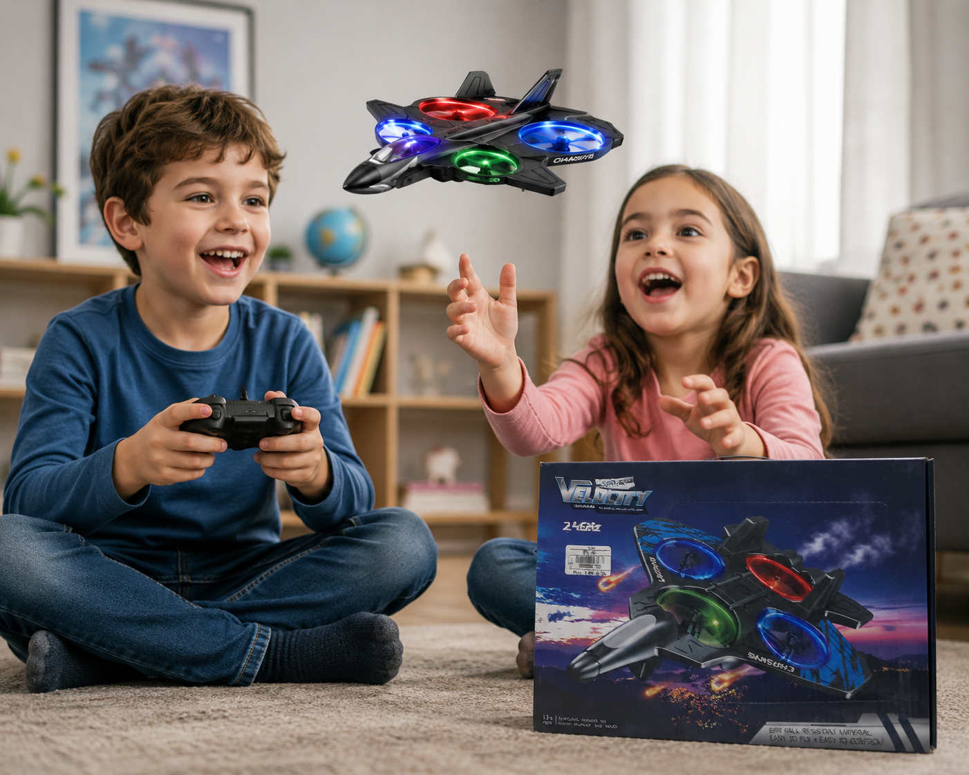 طائرة درون بإضاءة ملونة | Velocity Mini Drone