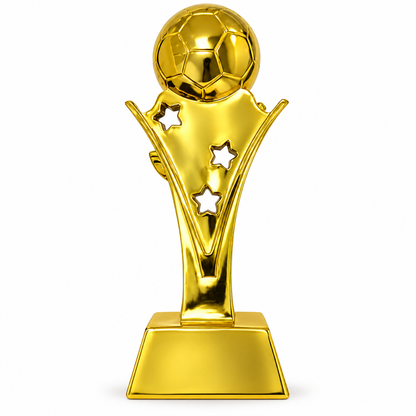 كأس رياضي ذهبي بكرة قدم ونجوم 3212-4 | Golden Football Trophy with Stars 3212-4