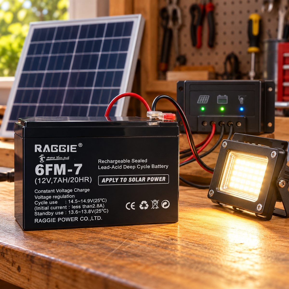 بطارية رصاصية RAGGIE 6FM-7 قابلة للشحن 12V 7Ah RAGGIE 6FM-7 Sealed Lead-Acid Battery