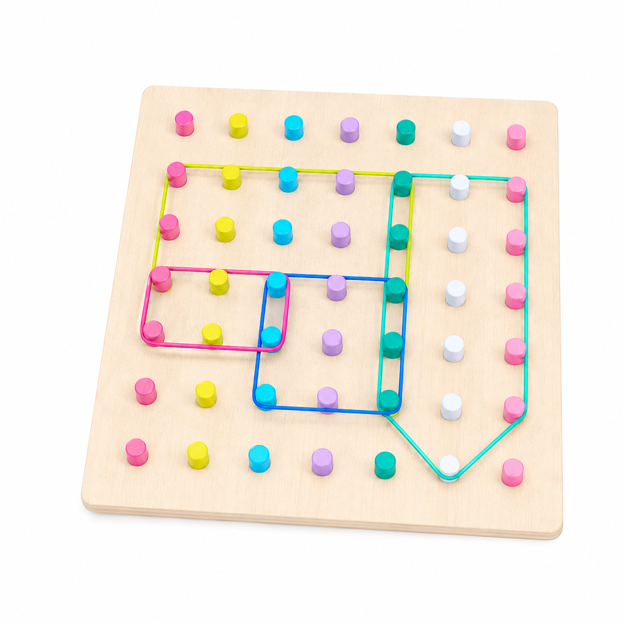 لعبة تكوين الأشكال بالأعواد المطاطية | Stick Game Geoboard
