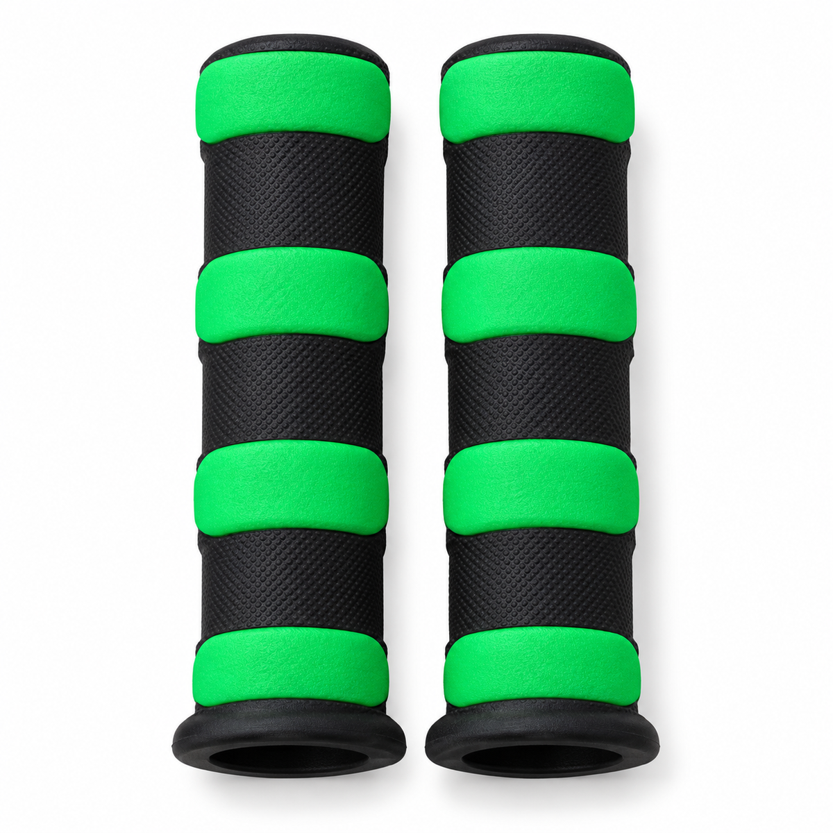 مقابض دراجة إسفنجية – أسود × أخضر | Black & Green Foam Bicycle Grips