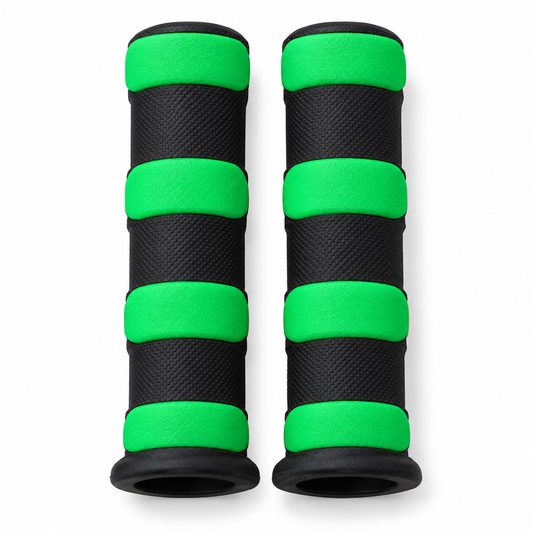 مقابض دراجة إسفنجية – أسود × أخضر | Black & Green Foam Bicycle Grips
