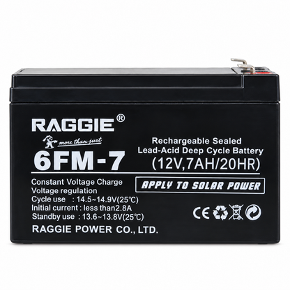 بطارية رصاصية RAGGIE 6FM-7 قابلة للشحن 12V 7Ah RAGGIE 6FM-7 Sealed Lead-Acid Battery