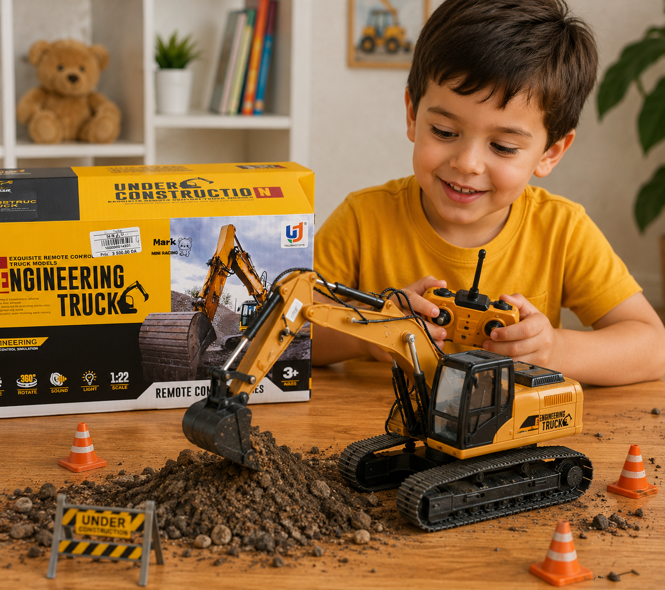 حفارة للأطفال | Engineering Truck Remote Control Excavator