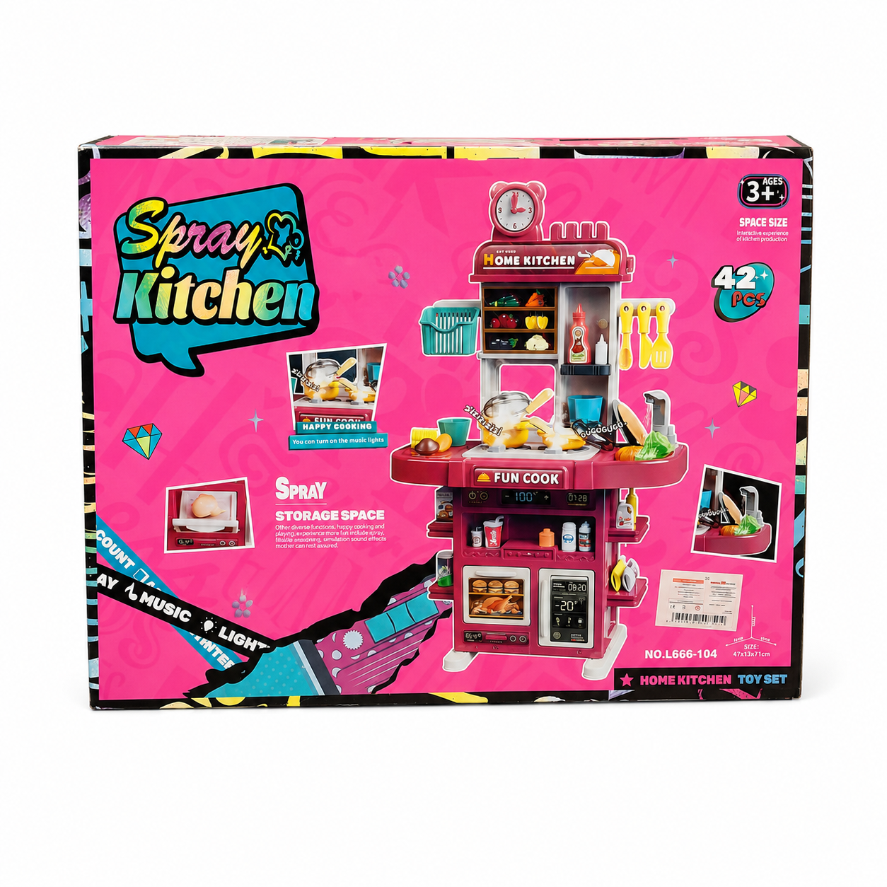 مطبخ ألعاب للأطفال | Spray Kitchen Home Kitchen Toy Set