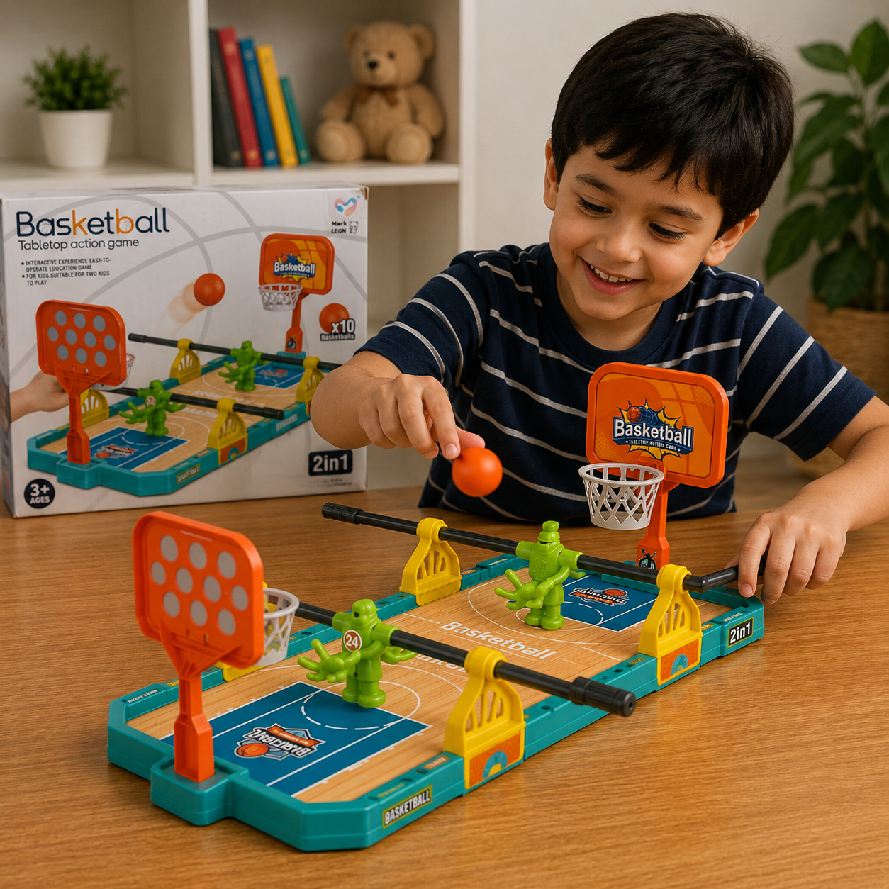 لعبة كرة السلة المكتبية  | Basketball Tabletop Action Game 2 in 1