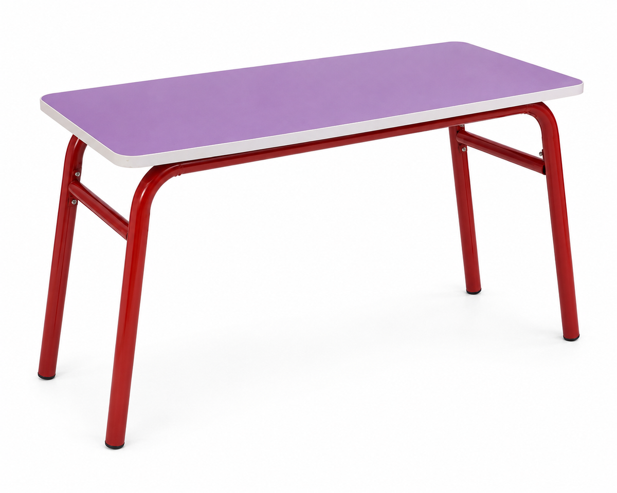 طاولة مدرسية بسطح بنفسجي وهيكل معدني | School Desk