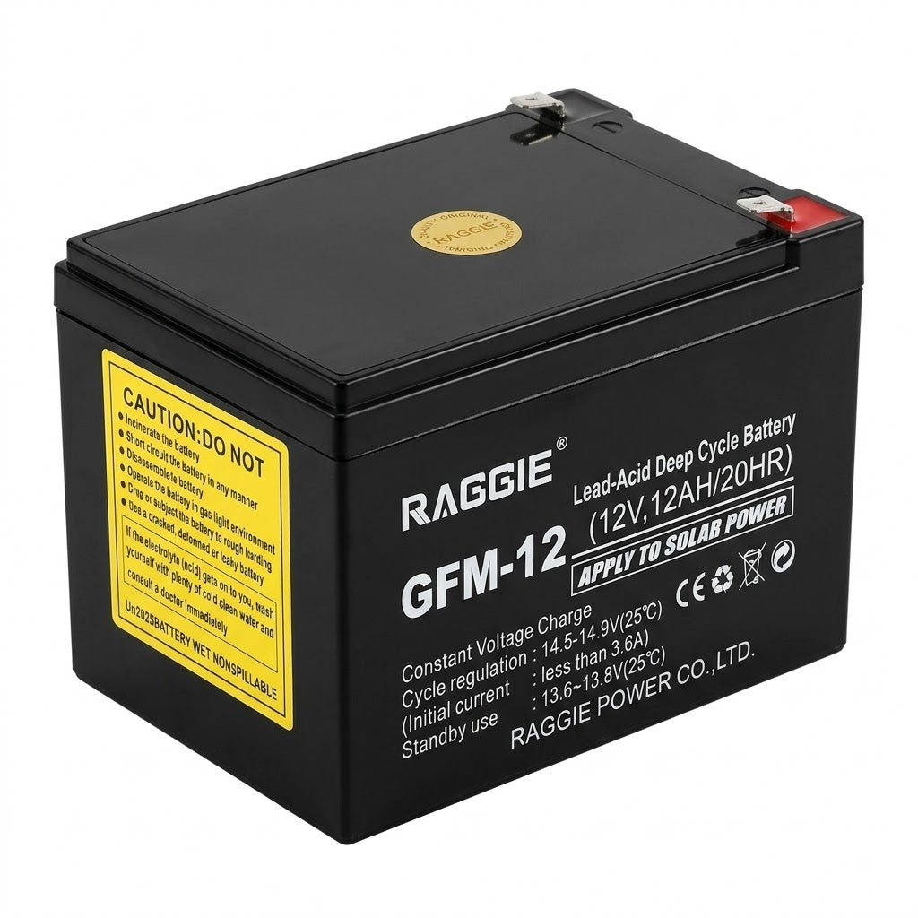 بطارية RAGGIE قابلة للشحن 12V 12Ah | Rechargeable Sealed Lead-Acid Battery 12V 12Ah