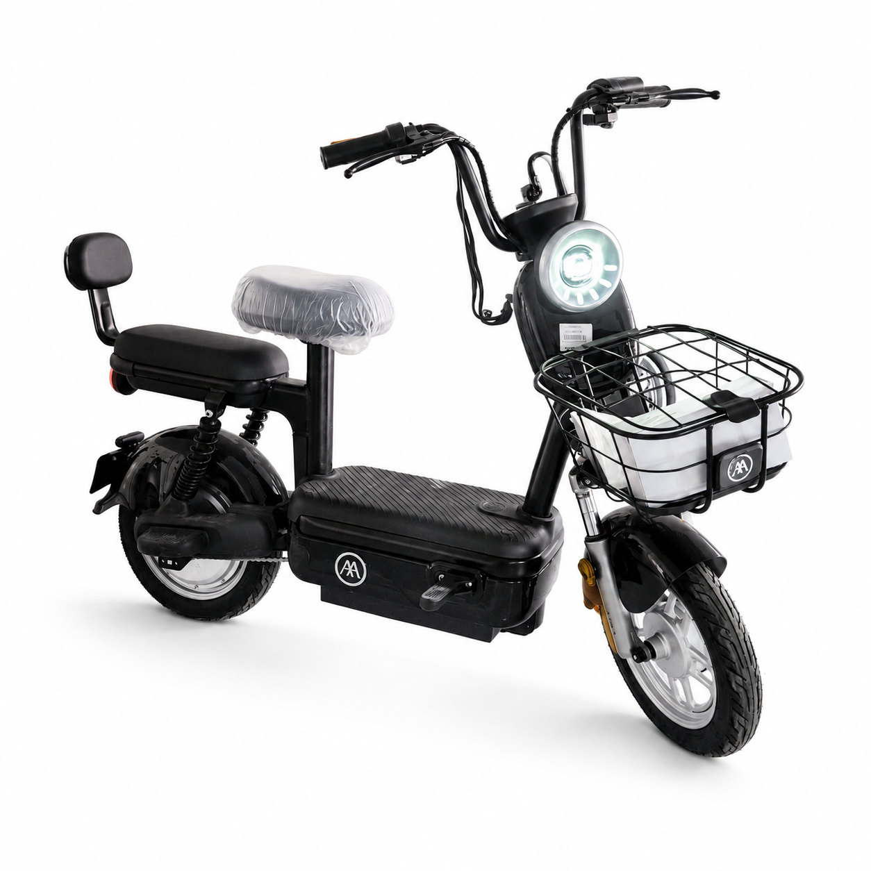 دراجة كهربائية AIMA بمقعدين وسلة أمامية – أسود | Electric Bike