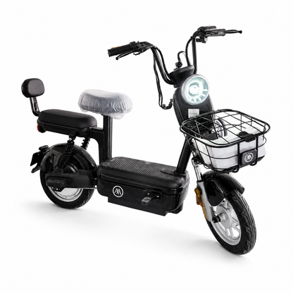 دراجة كهربائية AIMA بمقعدين وسلة أمامية – أسود | Electric Bike