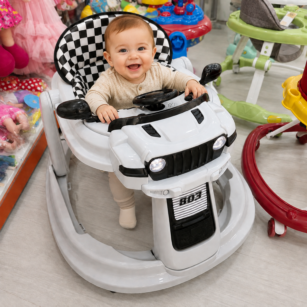 مشاية أطفال بتصميم سيارة 803 | Car Design Baby Walker 803