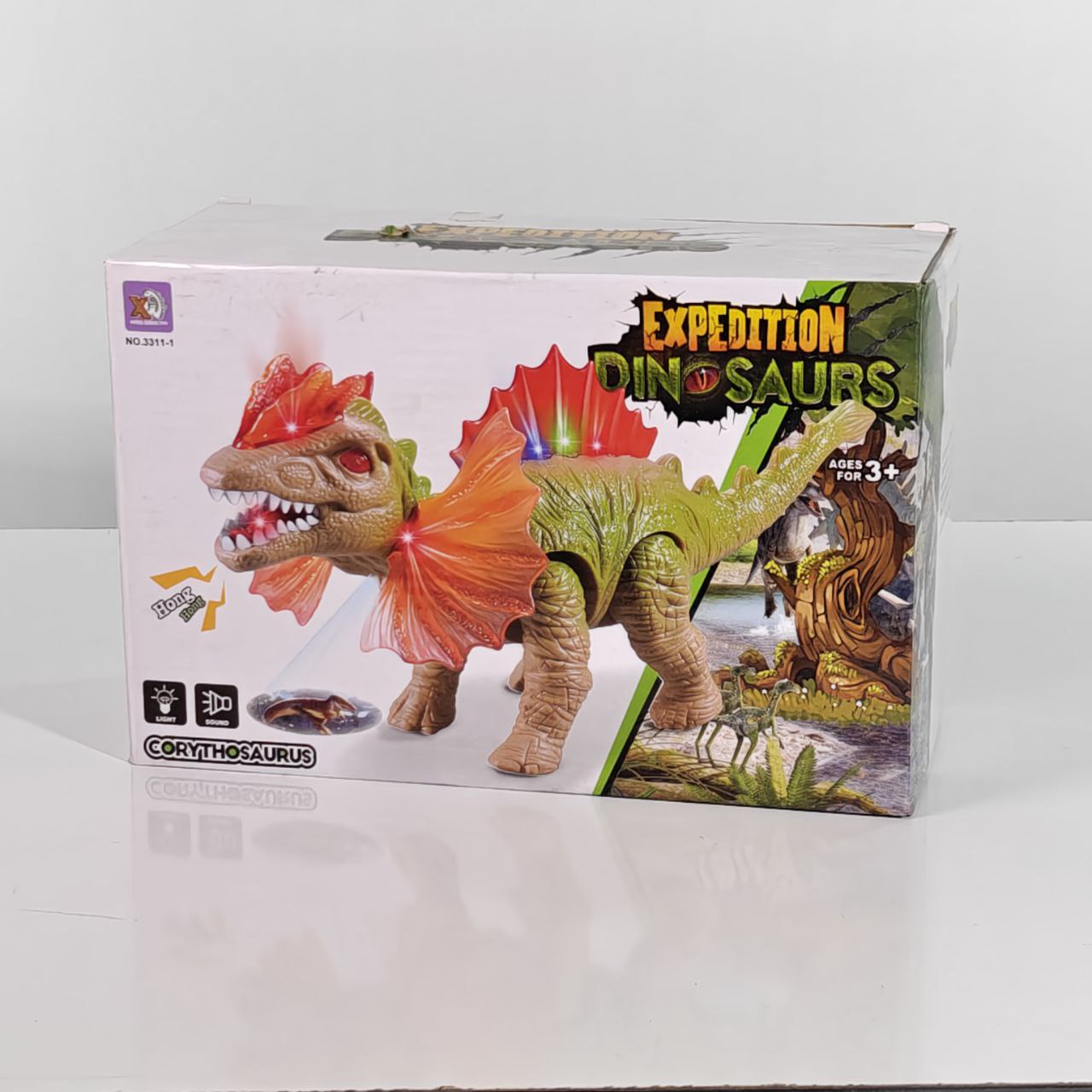 Expedition Dinosaurs Corythosaurus لعبة ديناصور مضيئة للأطفال