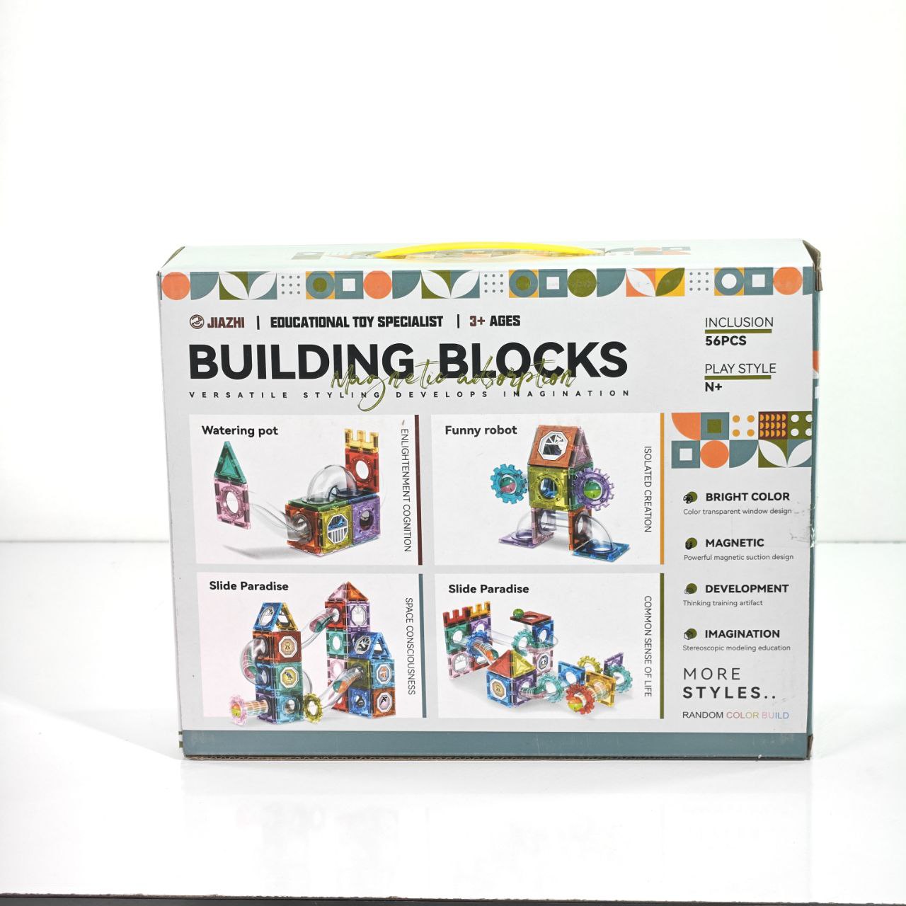 مكعبات البناء المغناطيسية مع مسار كرات 56 قطعة – Magnetic Marble Run Building Blocks 56 PCS