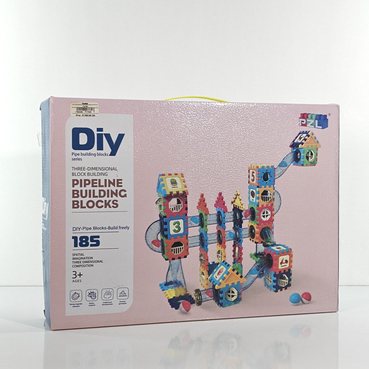 لعبة تركيب الأنابيب ثلاثية الأبعاد – DIY Pipeline Building Blocks (185 قطعة)
