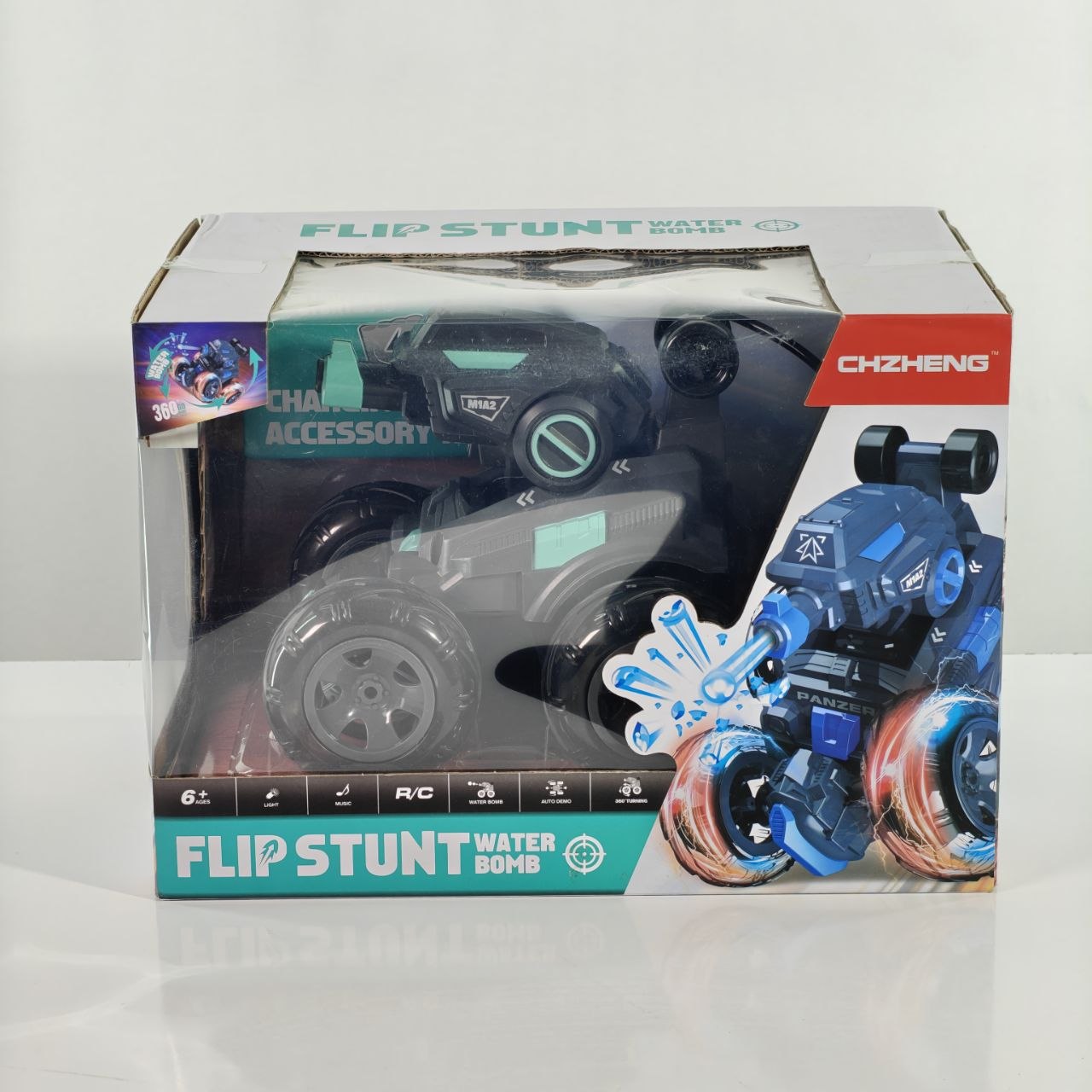 سيارة دبابة بهلوانية مائية  Flip Stunt Water Bomb RC Tank