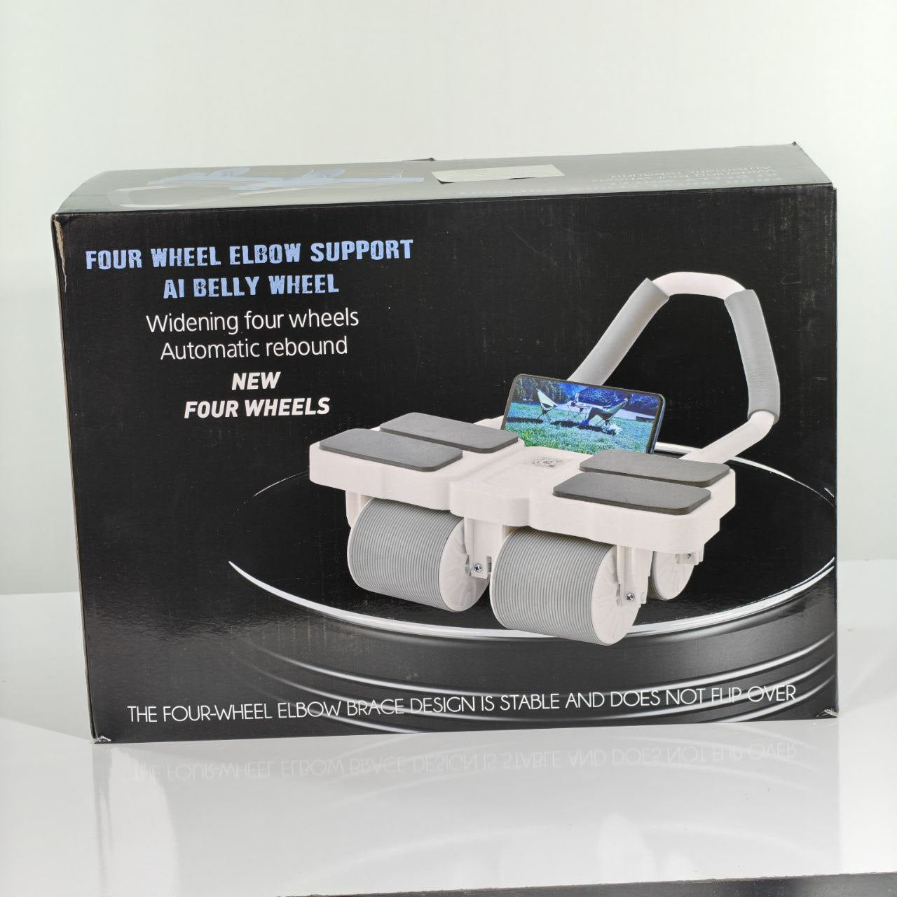 عجلة تمارين البطن رباعية العجلات 4-Wheel Ab Roller with Elbow Support