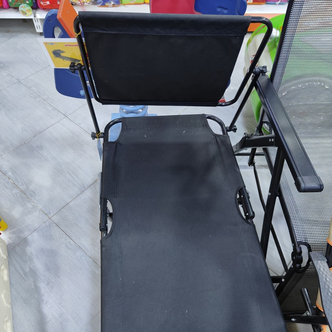 كرسي استرخاء قابل للطي مع مظلة | Folding Recliner Lounge Chair with Canopy