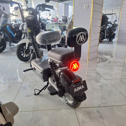 دراجة كهربائية AIMA بمقعدين وسلة أمامية – أسود | Electric Bike