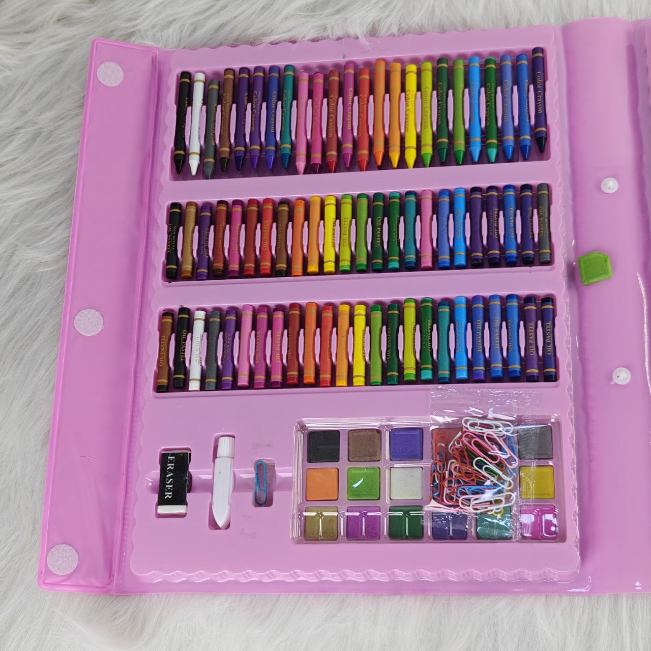 حقيبة رسم وتلوين للأطفال 208 قطعة – Super Mega Art Set 208 Pieces مجموعة متكاملة تمنح الأطفال عالمًا واسعًا من الإبداع، التلوين، والمرح التعليمي