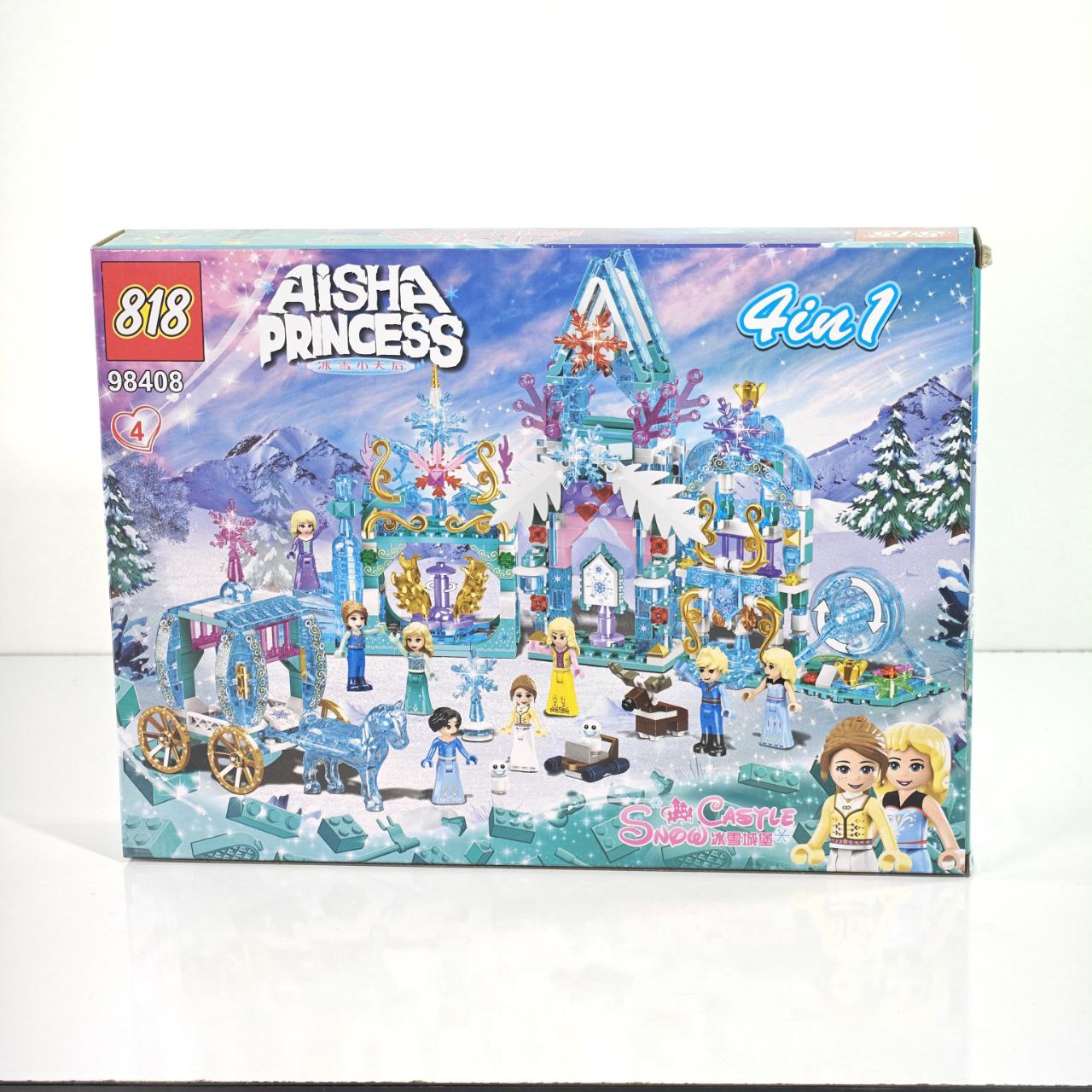 لعبة تركيب قصر الأميرة الجليدي 4 في 1 – Aisha Princess Snow Castle Building Set
