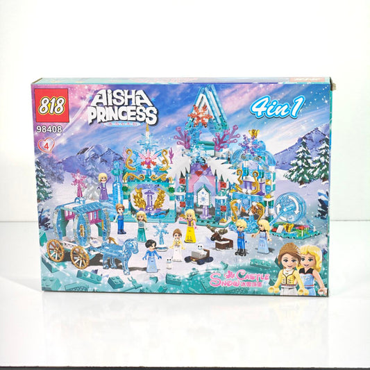 لعبة تركيب قصر الأميرة الجليدي 4 في 1 – Aisha Princess Snow Castle Building Set