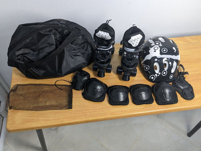 طقم تزحلق باور مع خوذة وواقيات وحقيبة | Power Roller Skates Set with Helmet & Protective Gear